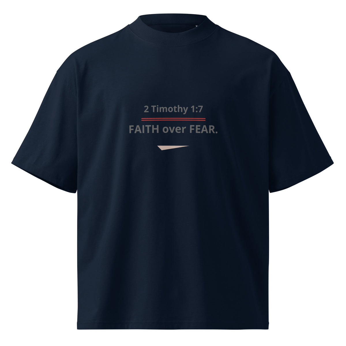 Faith Over Fear Tee | Organic Oversized High Neck | Pick Me Mystic Wear - Pick Me Mystic WearFaith Over Fear Tee | Organic Oversized High Neck | Pick Me Mystic WearT-ShirtPrintifyPick Me Mystic Wear6532035_21001Product mockupSFrench Navy