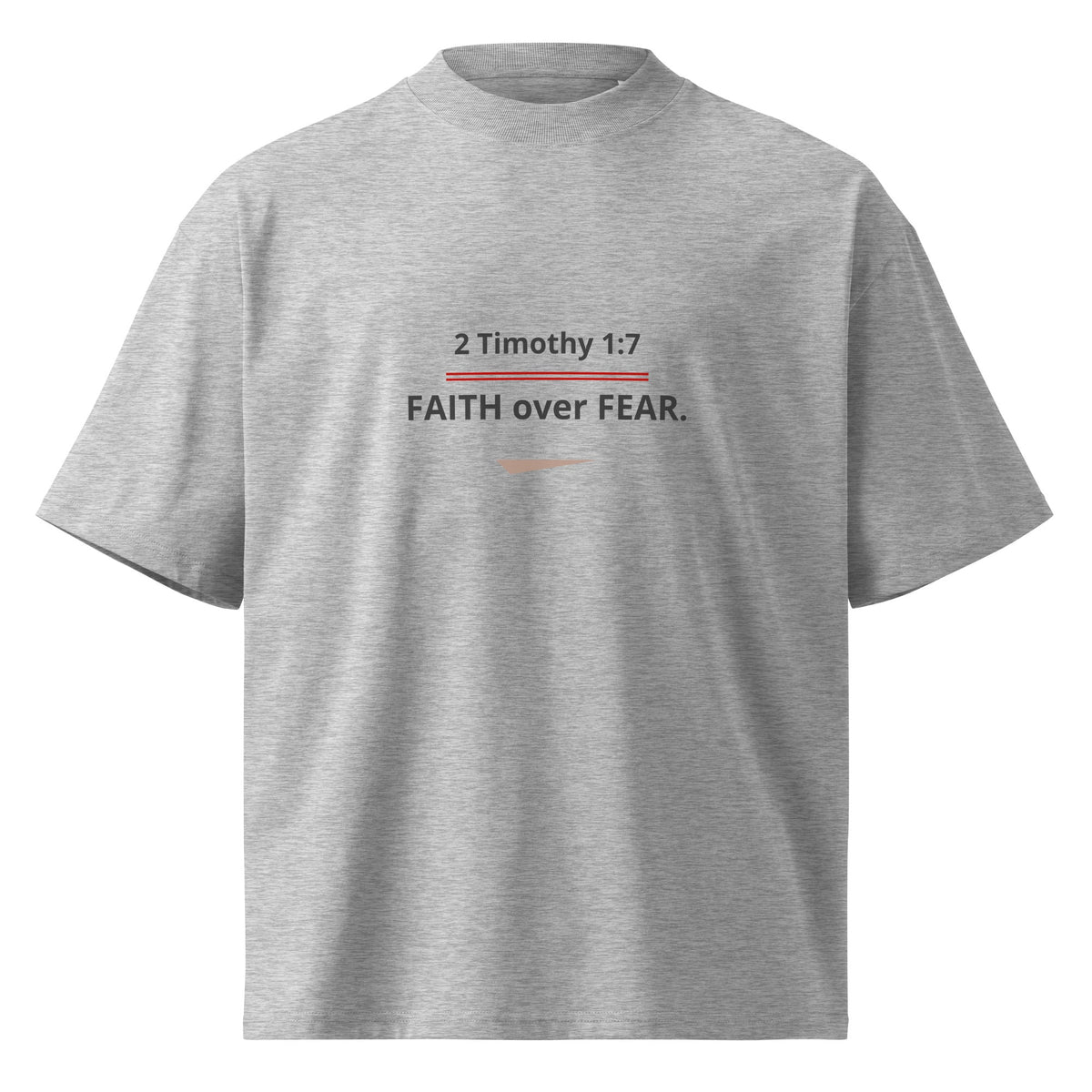Faith Over Fear Tee | Organic Oversized High Neck | Pick Me Mystic Wear - Pick Me Mystic WearFaith Over Fear Tee | Organic Oversized High Neck | Pick Me Mystic WearT-ShirtPrintifyPick Me Mystic Wear2574035_21002Product mockupSHeather Grey