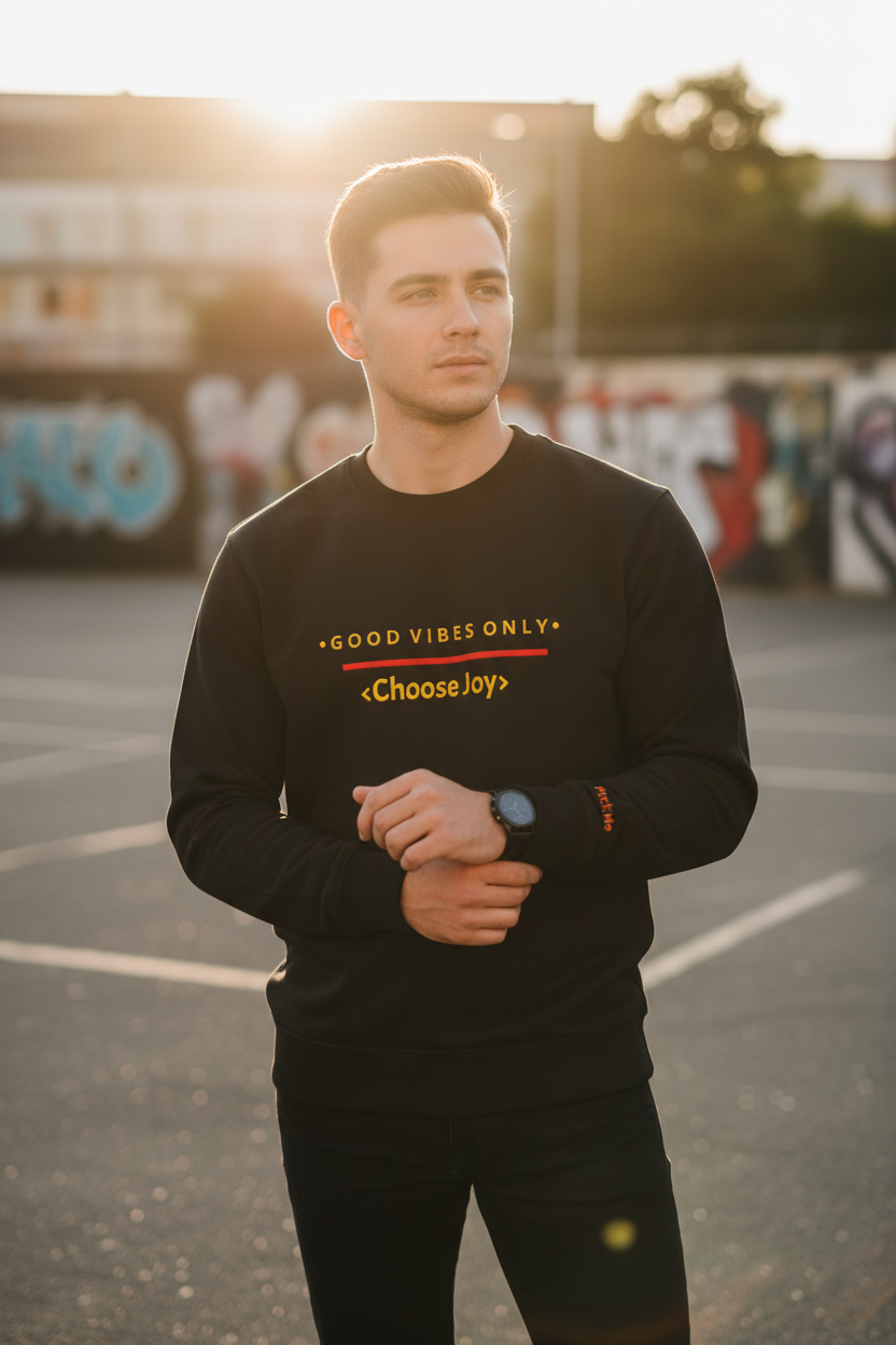 Good Vibes Only – Black – Orange Wrist