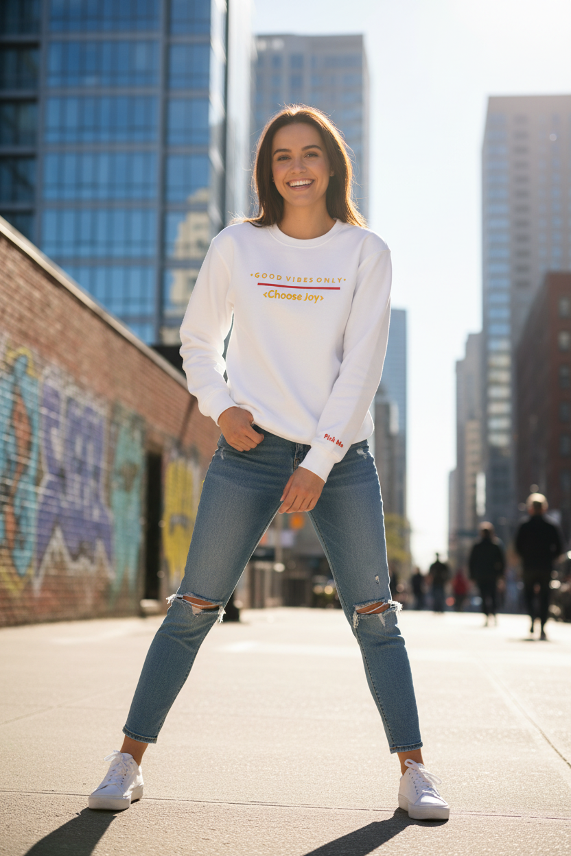 Good Vibes Only – White – Orange Wrist