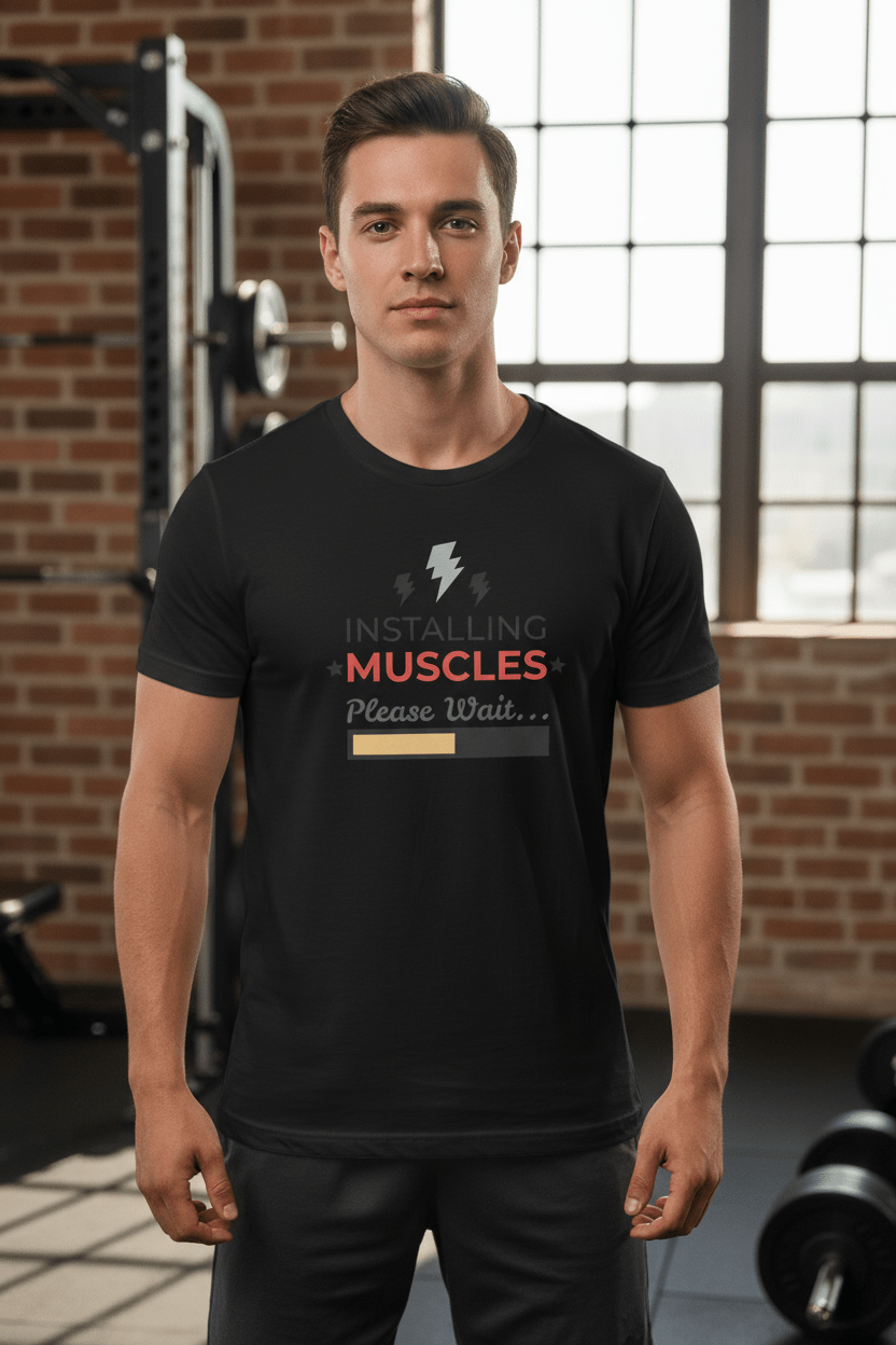 Installing Muscles Graphic Tee | Gym Humour Unisex T-Shirt - Pick Me Mystic WearInstalling Muscles Graphic Tee | Gym Humour Unisex T-ShirtT-ShirtPick Me Mystic WearPick Me Mystic Wear9166542_19391Installing Muscles Black - Real LifestyleXSBlack