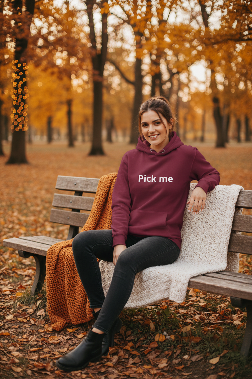 Maroon hoodie woman