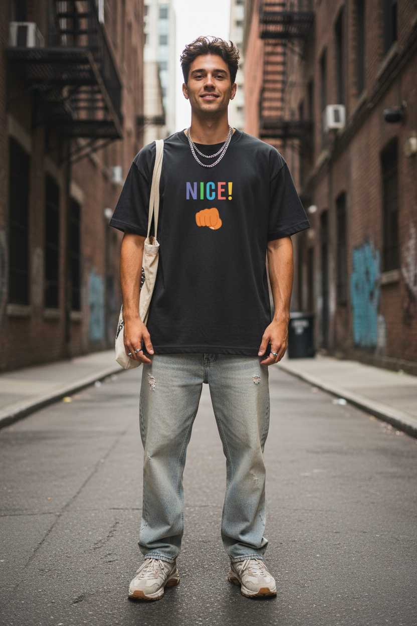 NICE! Tee — Vintage Black Mockup