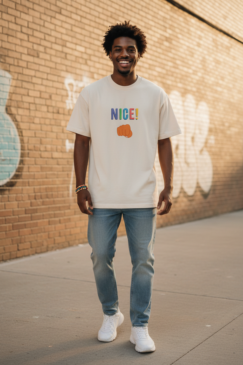 NICE! Tee — Vintage White Mockup