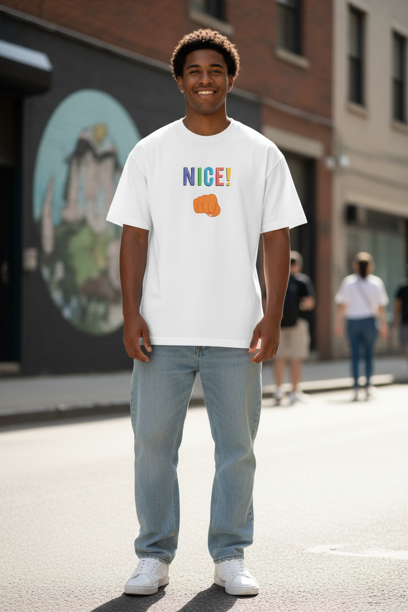NICE! Tee — White Mockup
