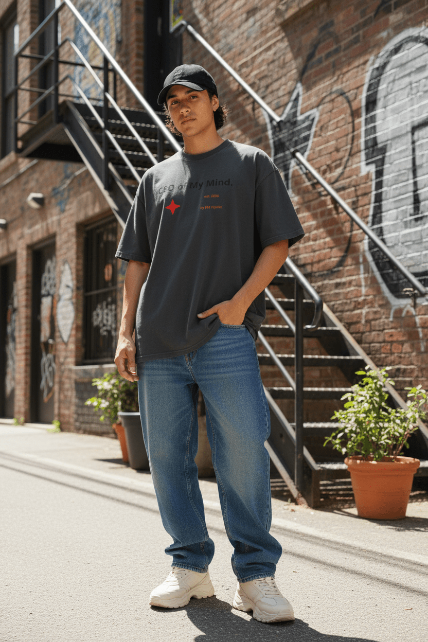 Oversized Faded T-Shirt — Vintage Washed Streetwear Essential - Pick Me Mystic Wear Oversized Faded T-Shirt — Vintage Washed Streetwear EssentialPick Me Mystic Wear Pick Me Mystic Wear 1624685_17569CEO of My Mind — Lifestyle BlackSFaded Black