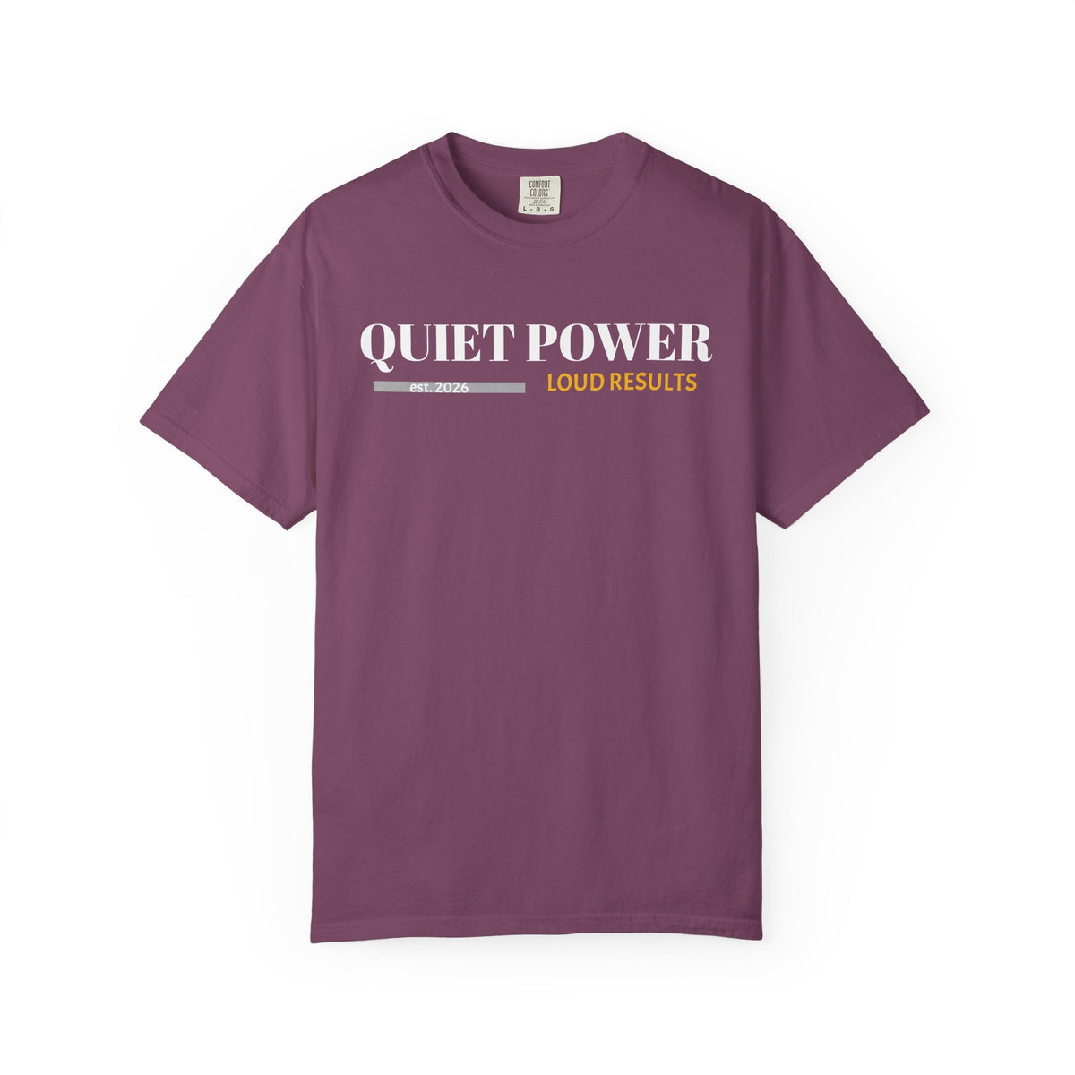 Quiet Power Graphic Tee — Move in Silence heavyweight print, relaxed fit streetwear