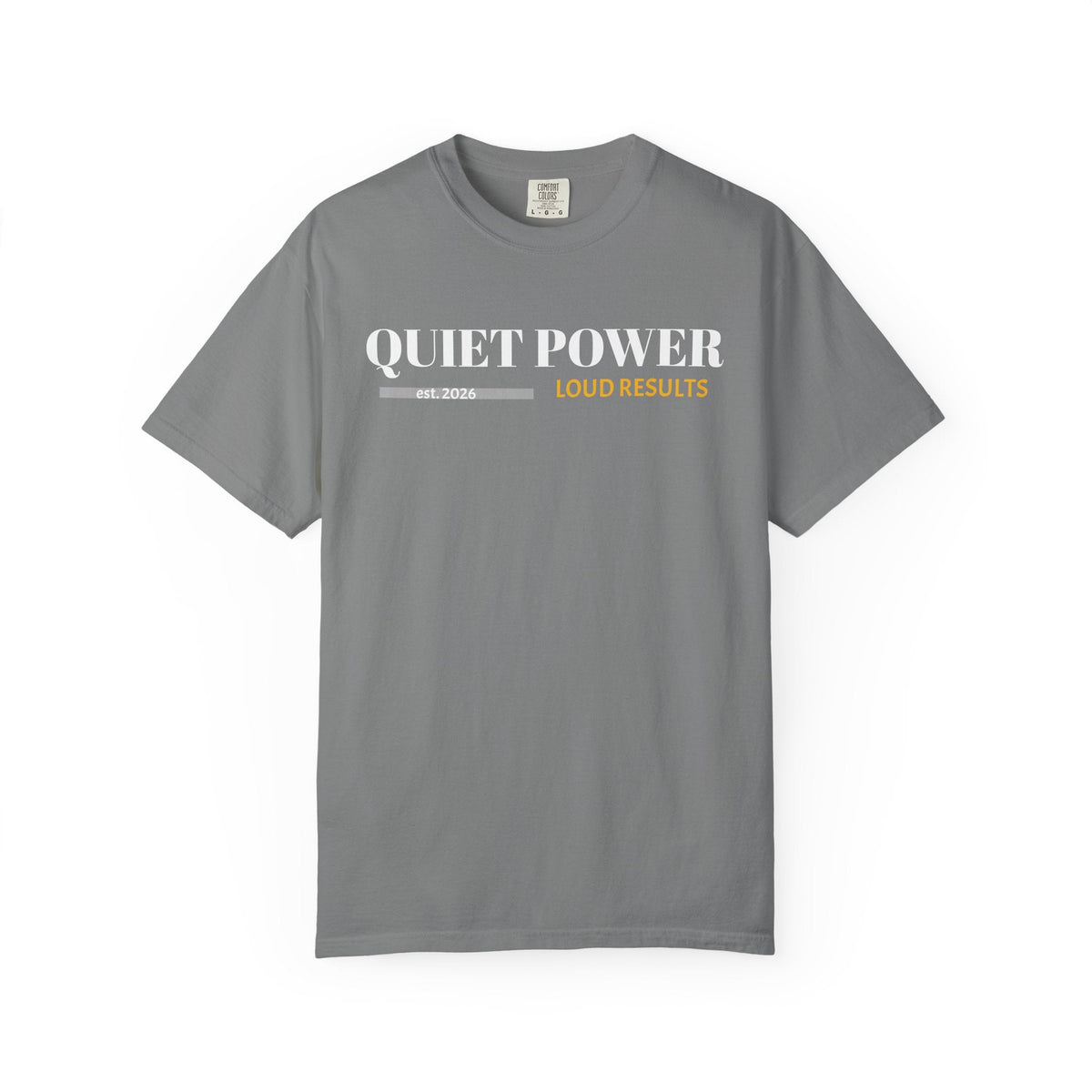 Quiet Power Graphic Tee — Move in Silence heavyweight print, relaxed fit streetwear