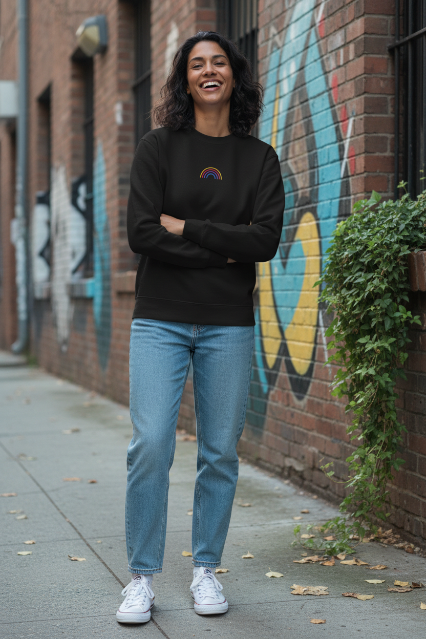 Rainbow Sweatshirt — Black