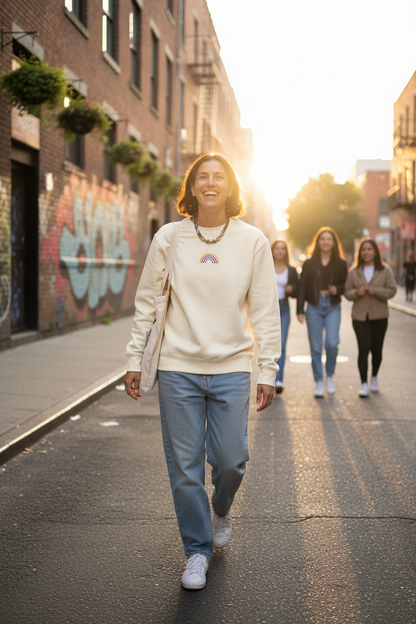 Rainbow Sweatshirt — Sandshell