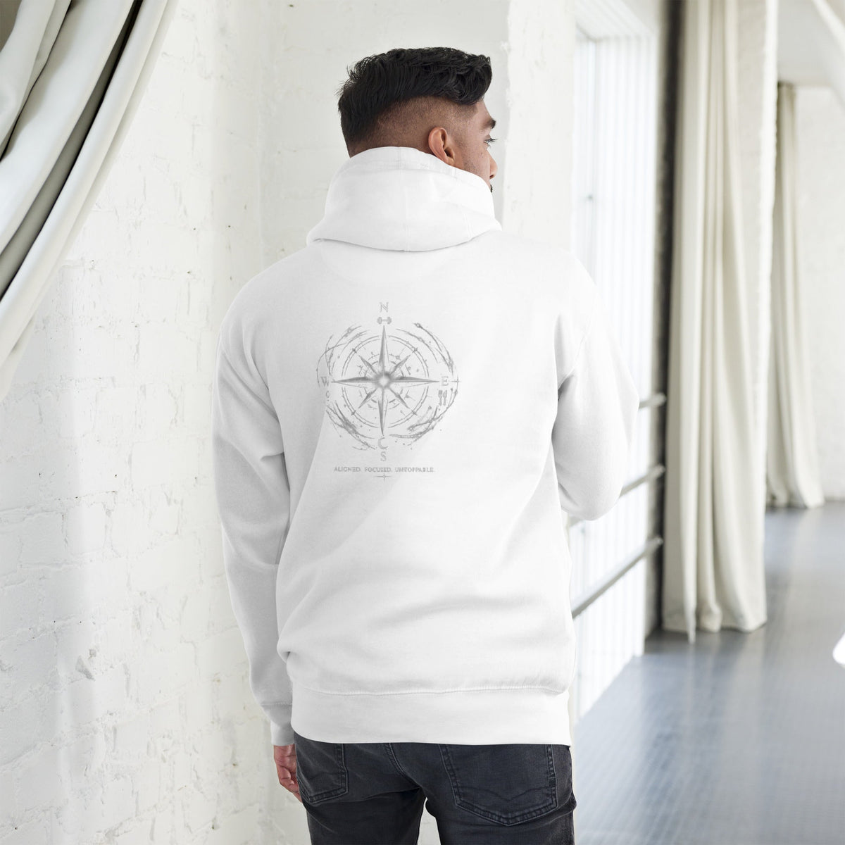 Shadow Drop hoodie in white – Phantom Energy drop fit streetwear UK