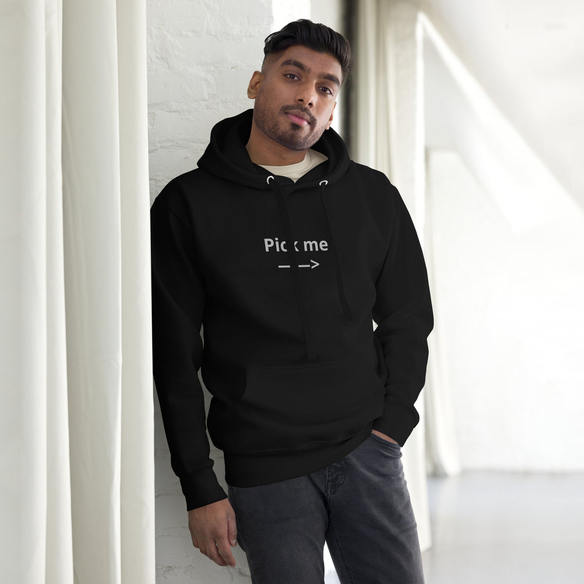 Shadow Drop hoodie in black – Phantom Energy graphic print by Pick Me